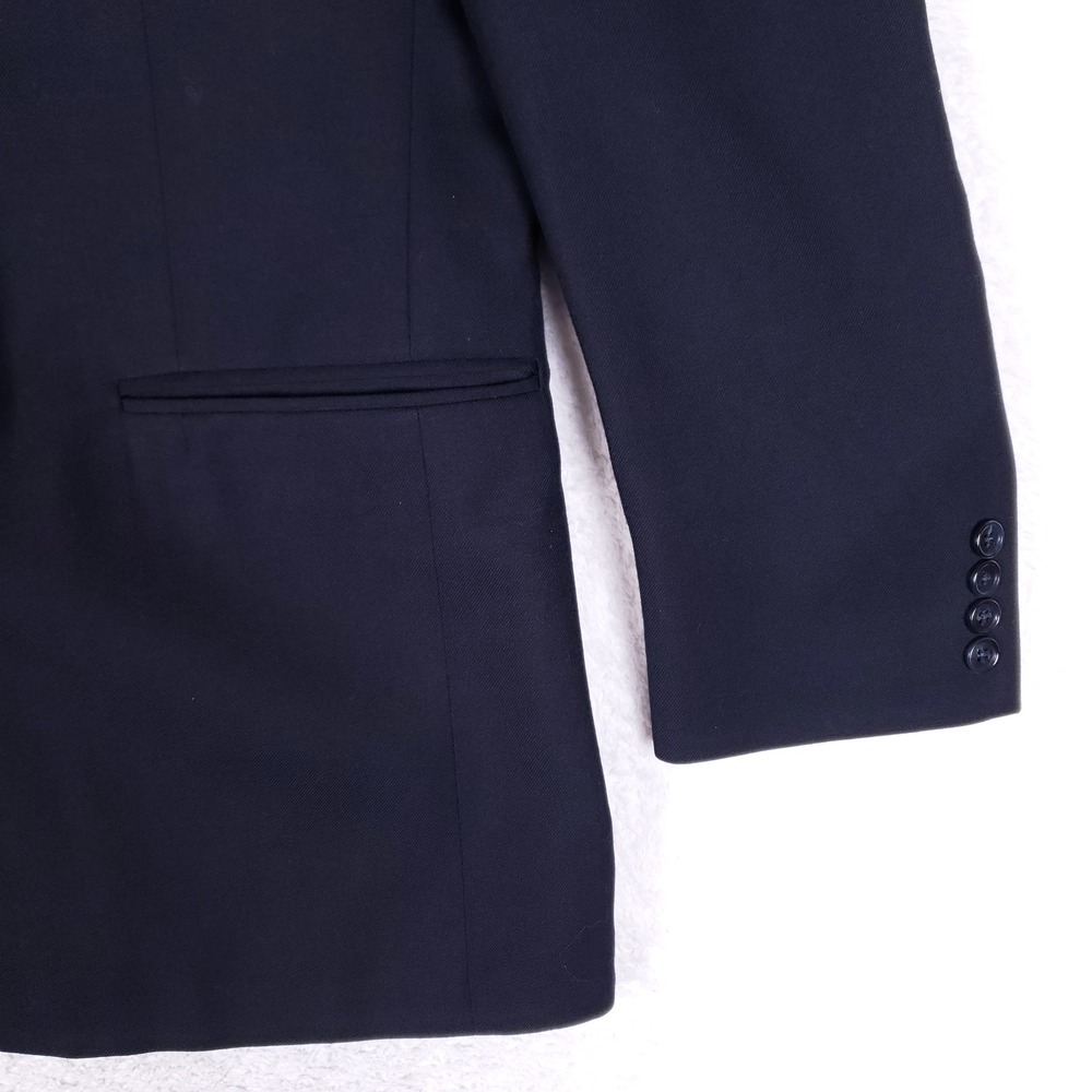 M and H Mens Navy Blue Two Button Blazer Sport Coat Made in USA Size 44 Long - Picture 3 of 13